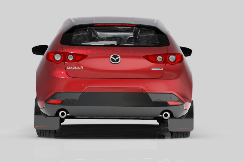 Rally Armor 19-26 Mazda3 Hatchback Red UR Mud Flap w/White Logo