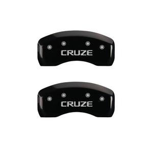 MGP 4 Caliper Covers Engraved Front & Rear Cruze Black finish silver ch