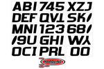 Hardline Boat Lettering Registration Kit 3 in. - 700 Solid Black