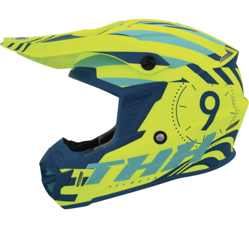 THH Helmets T730X Twister Neon Yellow/Blue - 2XL