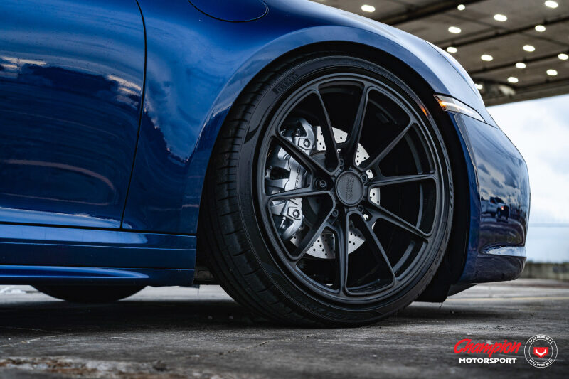 Vossen x Champion RS92 20x9 / 5x130 / ET44 - Satin Black Wheel - (991 Turbo 5 Lug - Front)