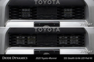 Diode Dynamics 14-23 Toyota 4Runner SS5 Stealth Grille LED 2-Pod Kit - Pro White Combo