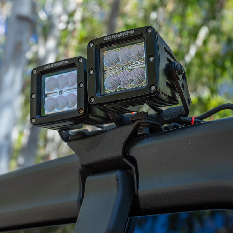 Go Rhino Cube Lights (Incl. 2 - 3in. LED Cube Lights/Relay/Switch/Wire Harness)