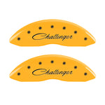 MGP 4 Caliper Covers Engraved F & R Cursive/Challenger Yellow Finish Black Char 2006 Dodge Charger