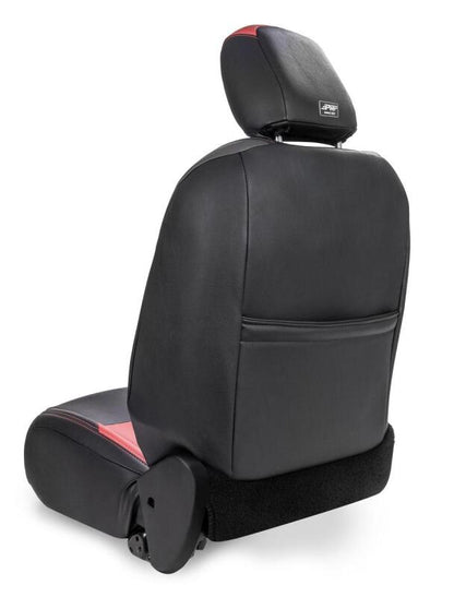 PRP Jeep Wrangler JL Front Seat Covers Jeep Gladiator JT- with Pocket Back (Pair) - Black/Orange
