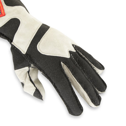 RaceQuip SFI-5 Gray/Black Large Outseam w/ Closure Glove