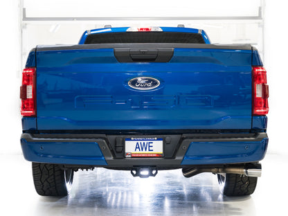 AWE Tuning 21-25 Ford F150 (14th Gen Reg Cab) Cat-Back Exhaust - 4.5in Dual Side Exit Chrome Tips