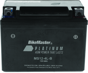 BikeMaster AGM Battery - MS12-4L-B