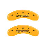 MGP 4 Caliper Covers Engraved Front & Rear Raptor Yellow Finish Black Char 2011 Ford F-150