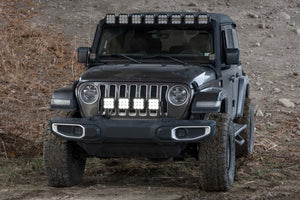 Diode Dynamics Jeep JL SS5 4-Pod CrossLink Grille Lightbar Kit Pro - White Combo