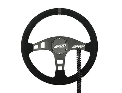 PRP Heated Flat Suede Steering Wheel - Black