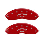 MGP 4 Caliper Covers Engraved Front & Rear Bowtie Red Finish Silver Char 2014 Chevrolet Express 2500