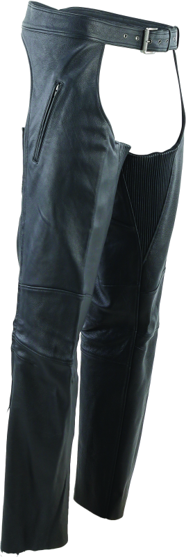 River Road Longhaul Leather Chaps Black - Large