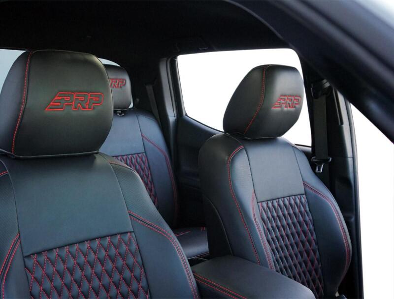 PRP 6-23 Toyota Tacoma Front Seat Covers (Pair) - Black/Navy Blue