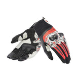 Dainese Mig 3 Unisex Leather Gloves Black/Red Spray/White - 3XS