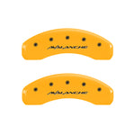 MGP 4 Caliper Covers Engraved Front & Rear Avalanche Yellow finish black ch