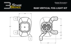 Diode Dynamics SS3 Max Type Ram Vert Kit ABL - White SAE Fog