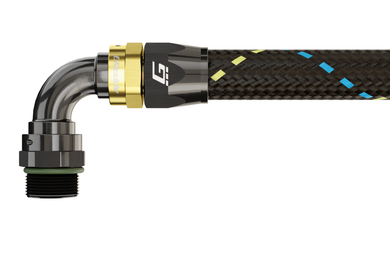 GReddy AN10 90 DEGREE ORB MALE BLACK/GOLD ANODIZED