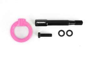 Perrin 08-14 Subaru WRX/STI Hatchback Tow Hook Kit (Rear) - Hyper Pink