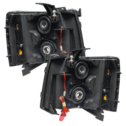 Oracle Lighting 07-13 Chevrolet Silverado Assembled Halo Headlights Round Style -Green
