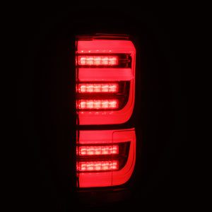 AlphaRex 15-20 Ford F-150 Luxx LED Tail Lights (Pair) Black/Red (Not For Blind Spot Sensor Models)