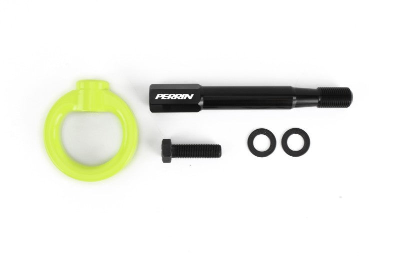 Perrin 08-14 Subaru WRX/STI Hatchback Tow Hook Kit (Rear) - Neon Yellow