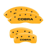 MGP 4 Caliper Covers Engraved Front & Rear Cobra Yellow Finish Black Char 2003 Ford Mustang