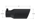 MBRP Universal Angled Rolled End Tip 4in OD / 2-3/4in Inlet / 10in Length - Black