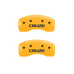 MGP 4 Caliper Covers Engraved Front & Rear Cruze Yellow Finish Black Char 2016 Chevrolet Cruze