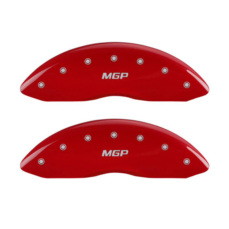 MGP 4 Caliper Covers Engraved Front & Rear No bolts/ST Red finish silver ch