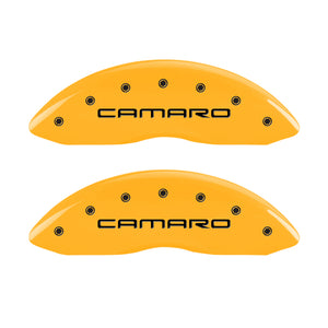 MGP 4 Caliper Covers Engraved F & R Gen 4/Camaro Yellow Finish Black Char 2000 Chevrolet Camaro