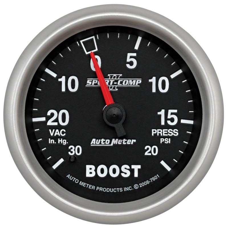 Autometer Sport-Comp II VAC/Boost 2 5/8in 30 IN HG-20PSI Mechanical Gauge