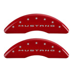 MGP 4 Caliper Covers Engraved Front 2015/Mustang Engraved Rear 2015/Bar & Pony Red/Silve 19in. Min