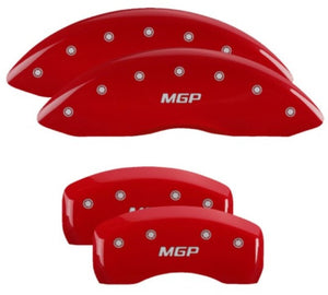 MGP 4 Caliper Covers Engraved Front & Rear MGP Red Finish Silver Characters 2019 Ford Edge