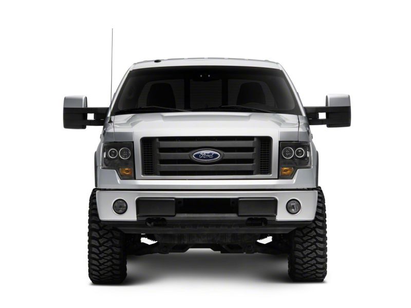 Raxiom 09-14 Ford F-150 Super White LED Halo Projector Headlights- Black Housing (Clear Lens)