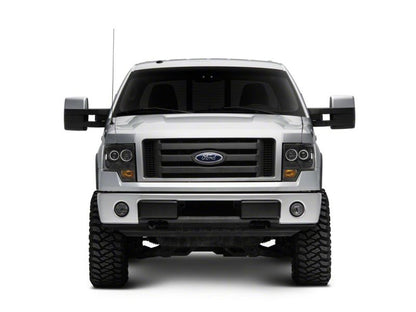Raxiom 09-14 Ford F-150 Super White LED Halo Projector Headlights- Black Housing (Clear Lens)