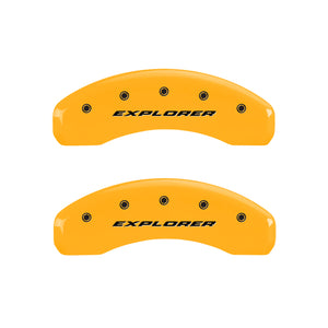 MGP 4 Caliper Covers Engraved Front & Rear Explorer Yellow Finish Black Char 2006 Ford Explorer