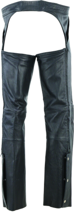 River Road Plains Leather Chaps Black - Large