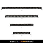 Go Rhino Xplor Blackout Combo Series Dbl Row LED Light Bar w/Amber (Side/Track Mount) 32in. - Blk