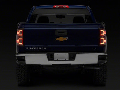 Raxiom 14-18 Chevrolet Silverado 1500 LED Tail Lights/Seq Turn Signals- Chrome- Clear Lens
