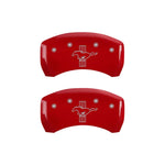 MGP Rear set 2 Caliper Covers Engraved Rear GT500 Shelby & Cobra Red finish silver ch