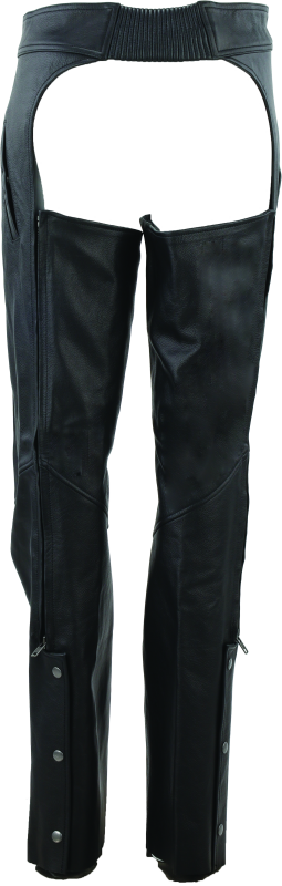 River Road Plains Leather Chaps Black Womens - Small