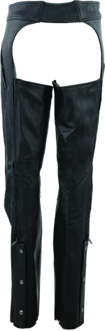 River Road Plains Leather Chaps Black Womens - Small