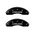 MGP Front set 2 Caliper Covers Engraved Front Cruze Black finish silver ch