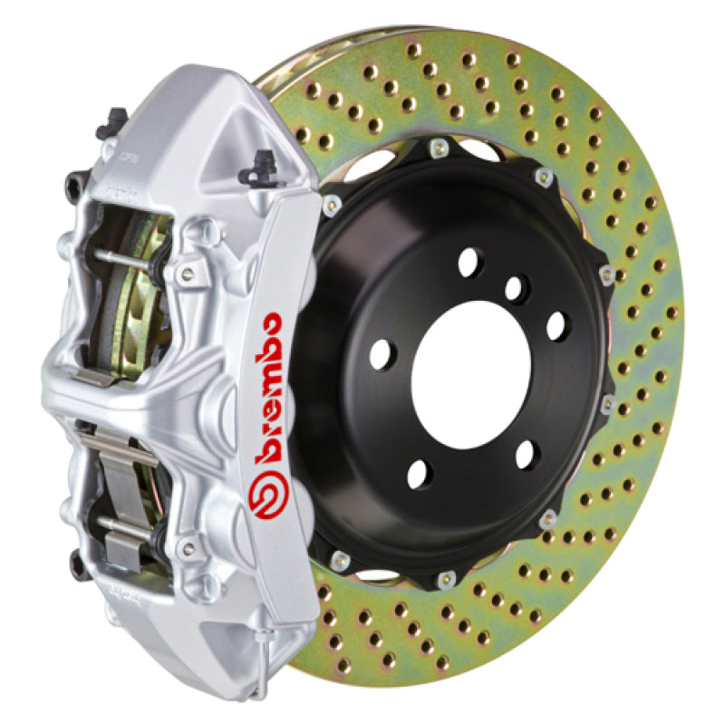 Brembo 14+ Q50/Q50S (Excl. AWD) Front GT BBK 6 Piston Cast 380x32 2pc Rotor Drilled-Silver