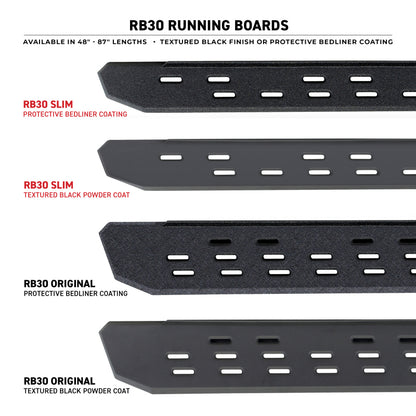 Go Rhino 20-25 Chevrolet Silverado 2500 RB30 Slim Running board + Brackets - Textured Black