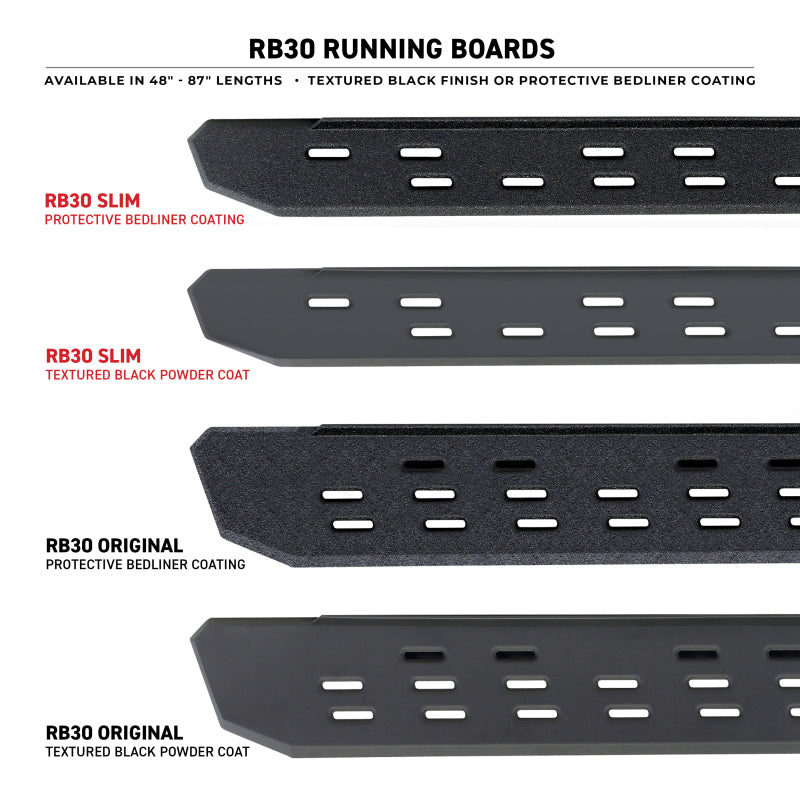 Go Rhino 19-25 RAM 1500 RB30 Slim Running Board Kit w/ Brackets