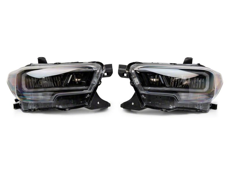 Raxiom 16-23 Toyota Tacoma w/ Factory Halogen DRL LED Headlights- Black Housing (Clear Lens)