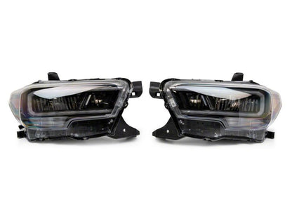 Raxiom 16-23 Toyota Tacoma w/ Factory Halogen DRL LED Headlights- Black Housing (Clear Lens)