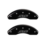 MGP 4 Caliper Covers Engraved Front & Rear Impala style/SS Black finish silver ch